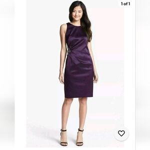 ELIZA J Purple Dress Cocktail Party Sleeveless Sheath 10 Designer Luxury wedding